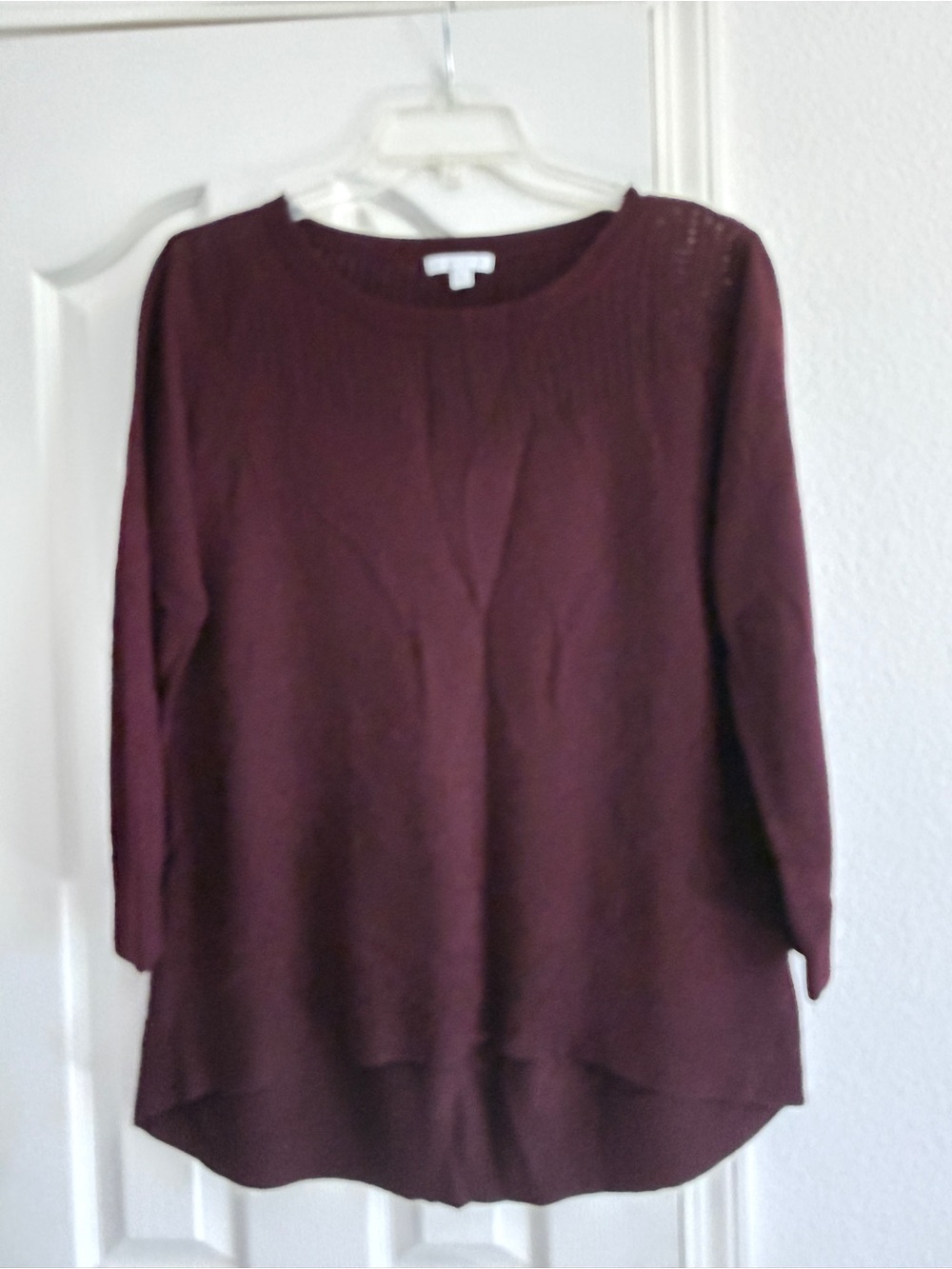 New York & Company Women's Burgundy Scoop Neck Sweater